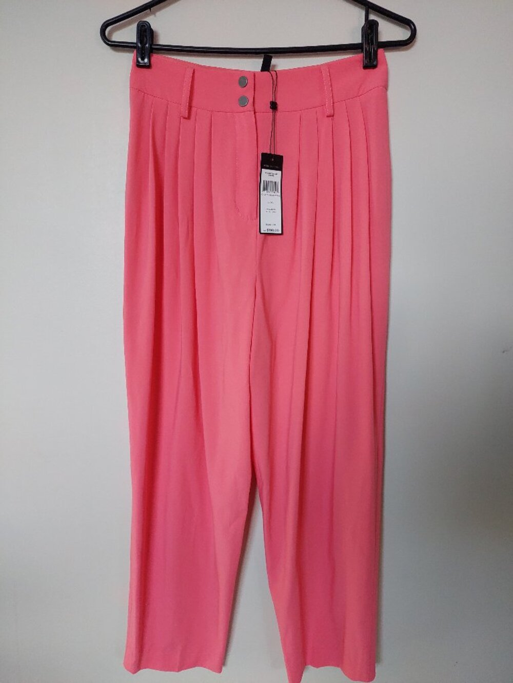 BCBGMAXAZRIA Size XS Pleated Baggy Trousers Vibrant Coral MSRP: US$198.00